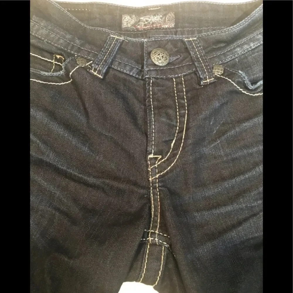Silver Suki Rose Surplus Long Denim Shorts - Dark Wash - Size 26 (US 2-4)